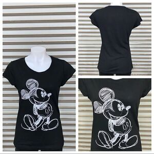 🛍Disney black shirt with chalk drawn Mickey Mouse